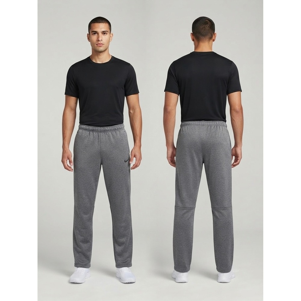 Nike Therma-FIT Mens Training Pants Gray Heather Fleece Sweatpants Large
